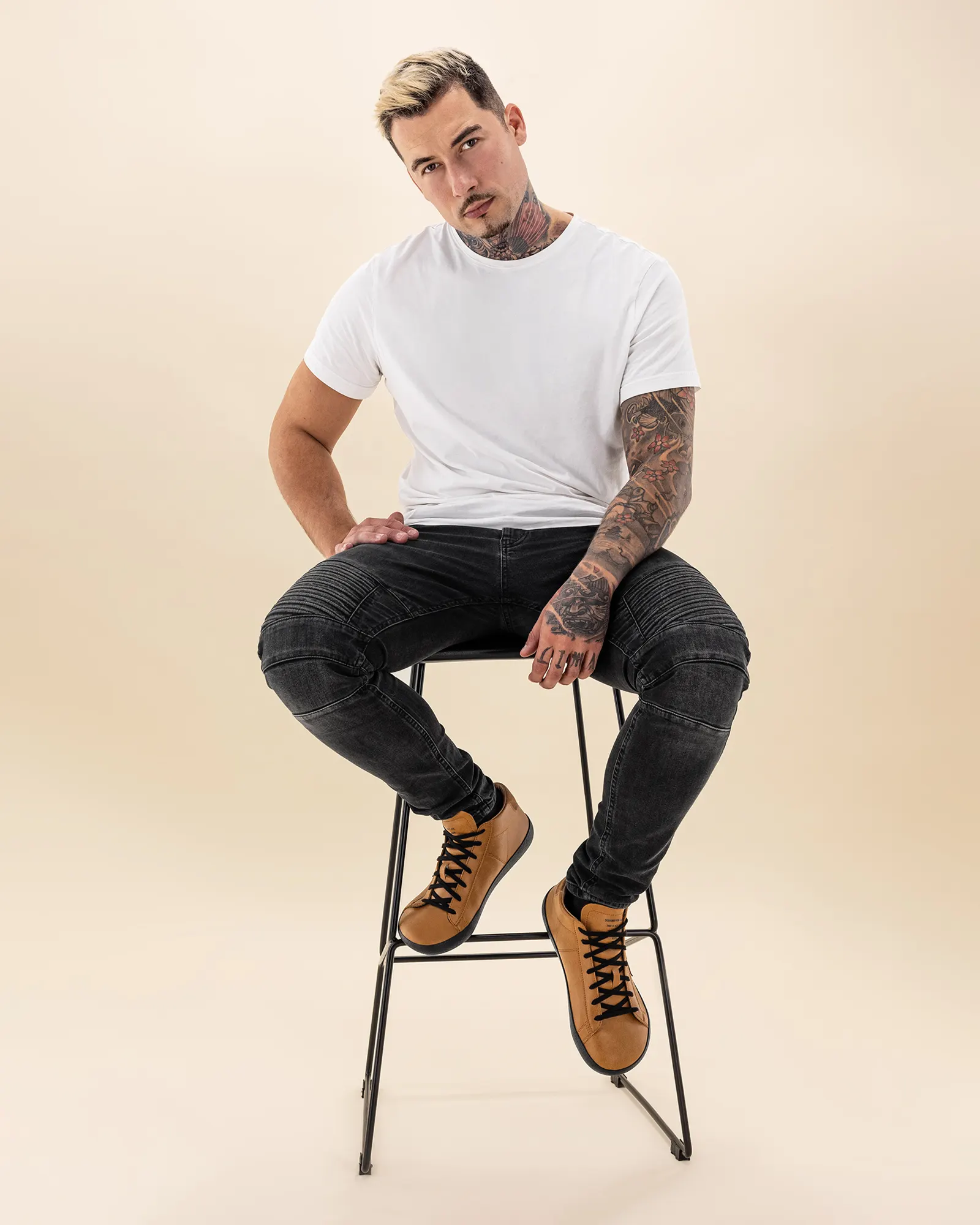 Studio lookbook shot — white tee